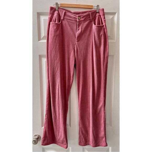 👖 CIDER Soft Pink Corduroy Straight Leg Pants, 90s Fashion, Size XL - Picture 2 of 13